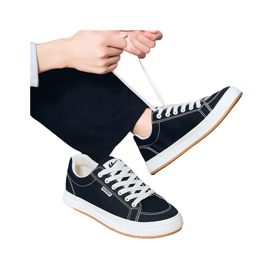 Warrior Slip Resistant Abrasion Resistant Low top Canvas Shoes Unisex Black  vjsneaker.com