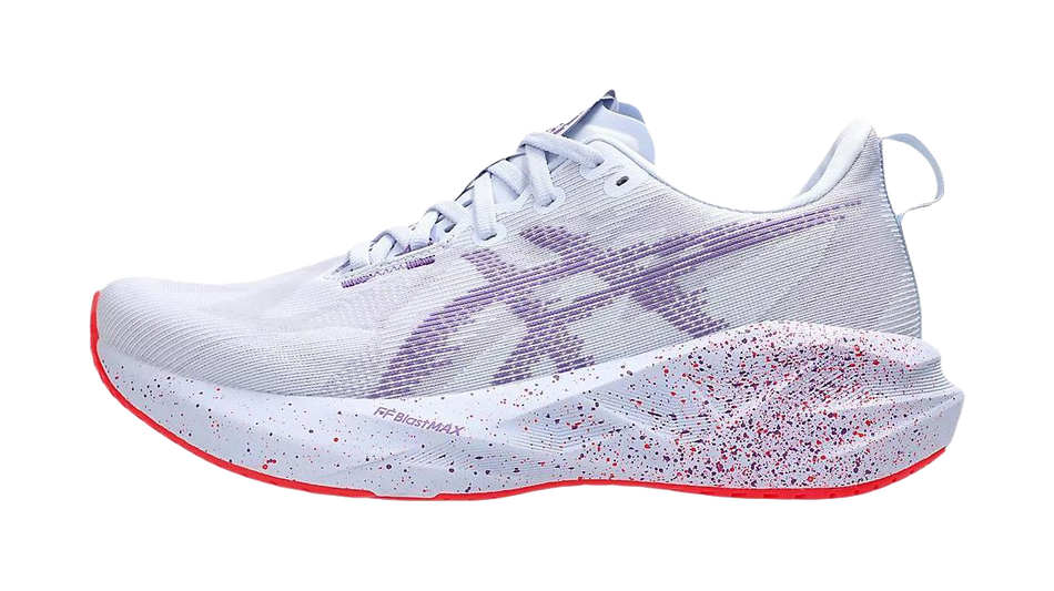 ASICS NOVABLAST 5 Cushioning Breathable Support Casual Long Distance Running Sprint Running Shoes Mens White Purple  vjsneaker.com