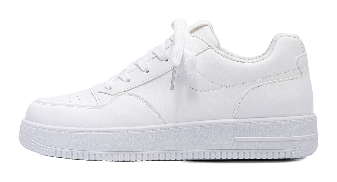 HUANQIU White Sneakers Lightweight Coverage Low top Skateboard Shoes Men's 