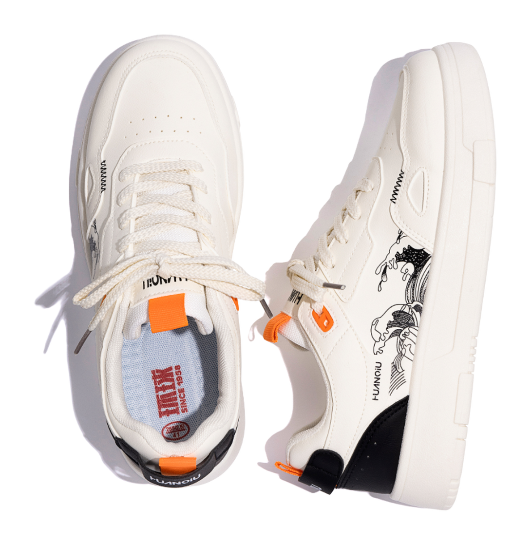 HUANQIU Coverage Slip Resistant Lightweight Height Increasing Low top Skateboard Shoes Men's 