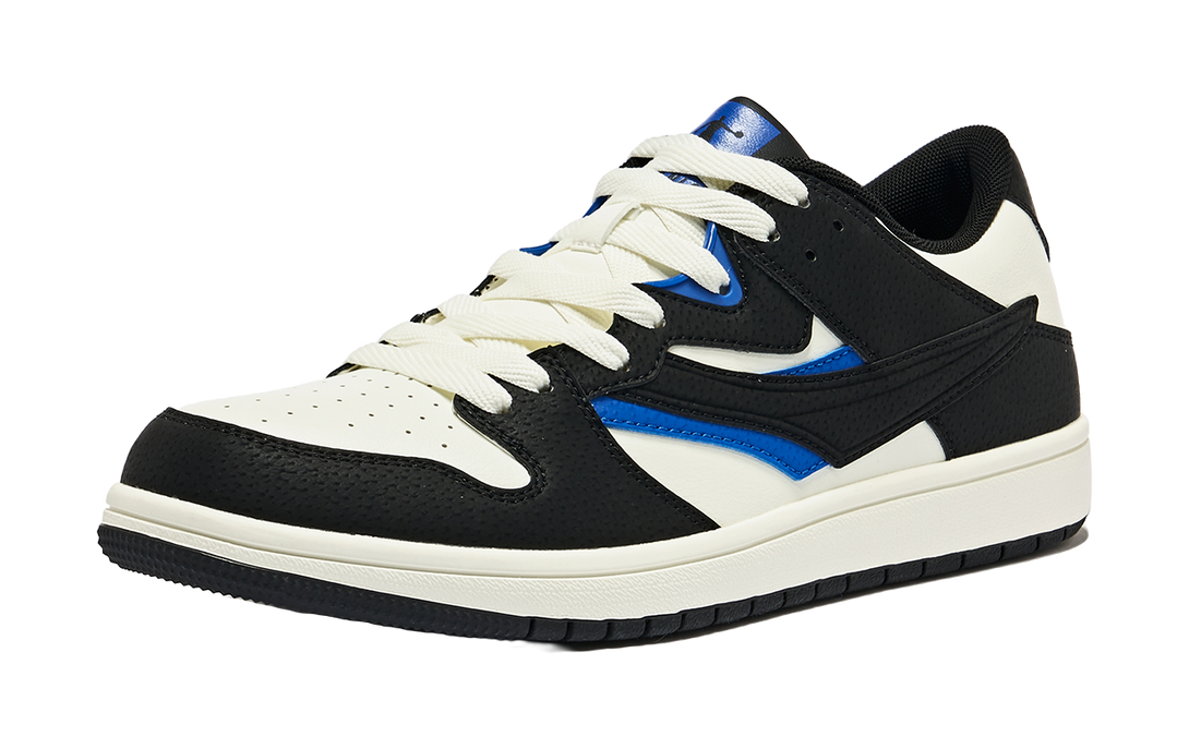 QIAODAN Slip Resistant, Abrasion Resistant, Lightweight, Breathable Low top Skateboard Shoes Men's Black White 