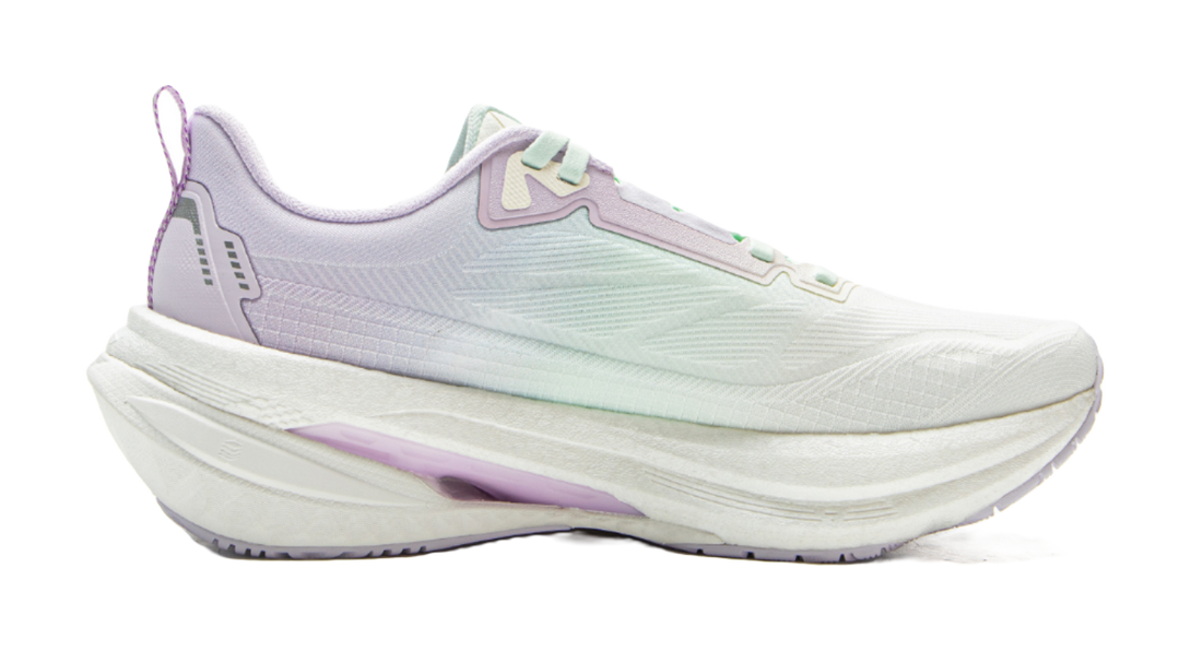 LiNing Shock Absorbers Slip Resistant Abrasion Resistant Breathable Low Top Running Shoes Women's White Purple 