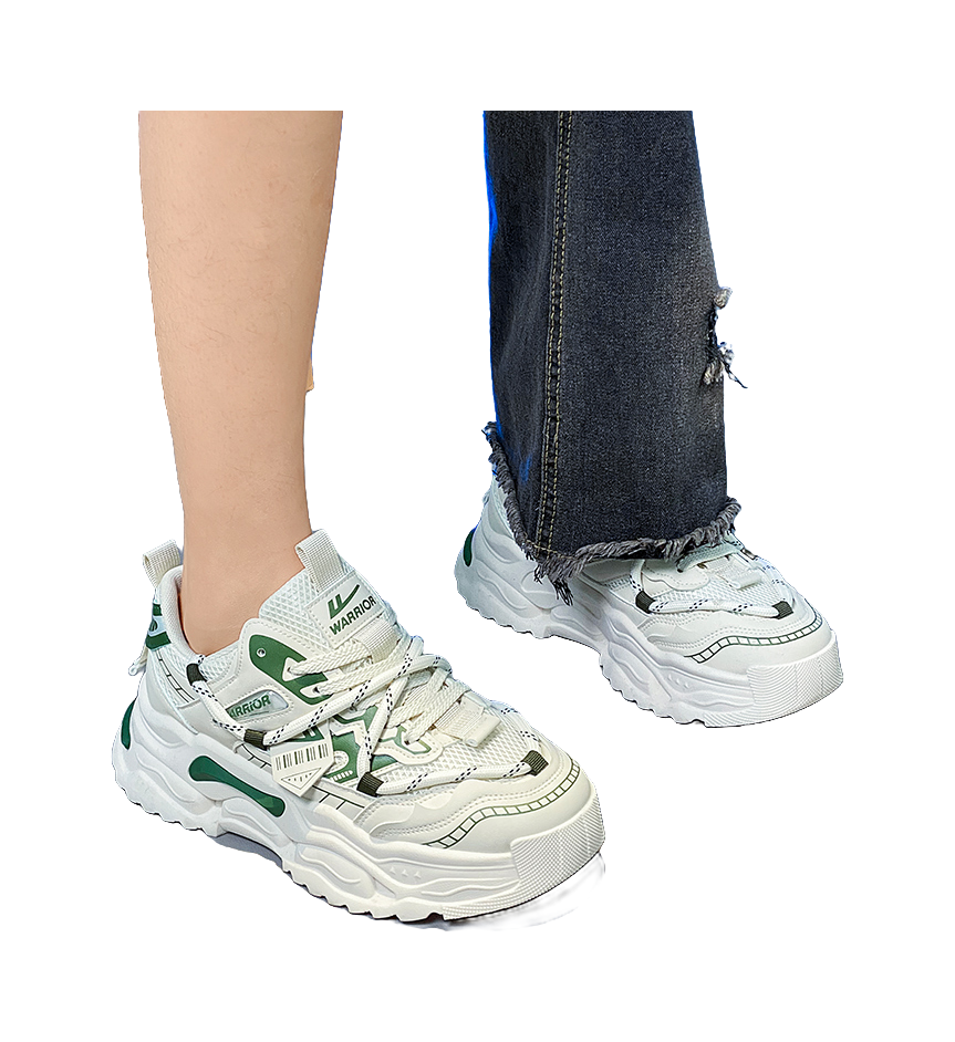 Warrior Abrasion Resistant Breathable Height Increasing Low top Chunky Sneakers Men's 