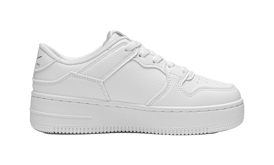 Warrior Abrasion Resistant Lightweight Height Increasing Low top Skateboard Shoes Unisex White 