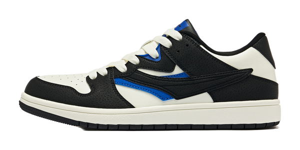 QIAODAN Slip Resistant, Abrasion Resistant, Lightweight, Breathable Low top Skateboard Shoes Men's Black White 