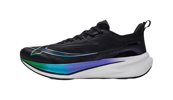 XTEP Two Thousand Kilometers 2.0 Cushioning, Wear Resistant Low top Racing Running Shoes Men's Black/Scallion Green 