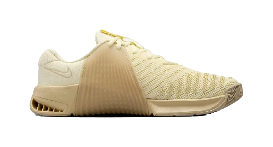 Nike Metcon 9 Slip Resistant Abrasion Resistant Low top Training Shoes Womens Beige Yellow  vjsneaker.com