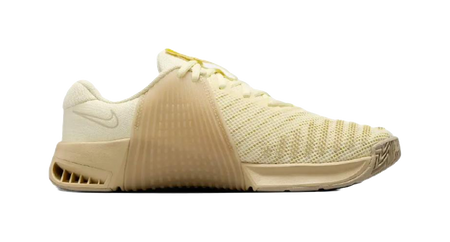 Nike Metcon 9 Slip Resistant Abrasion Resistant Low top Training Shoes Womens Beige Yellow  vjsneaker.com