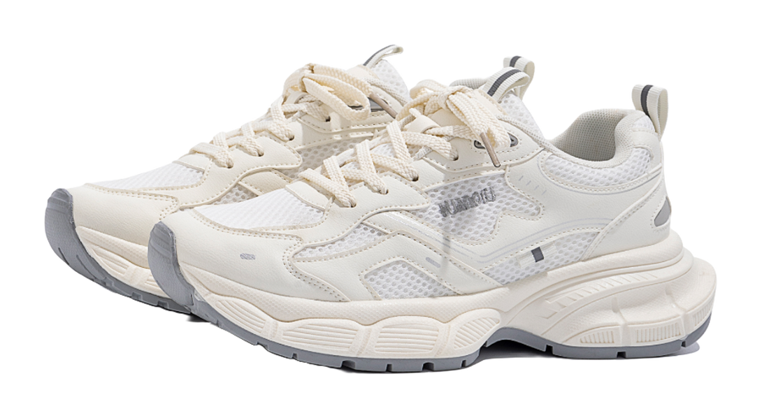 HUANQIU Breathable Coverage, Lightweight, Height Increasing Low top Chunky Sneakers Unisex White Blue 