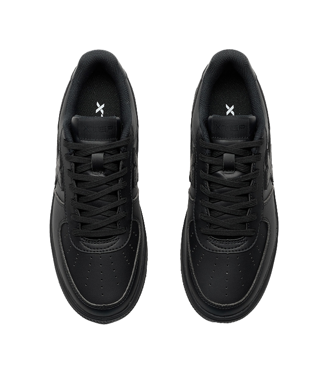 XTEP Air Force One Non slip Lightweight Low top Skateboard Shoes Men's Black 