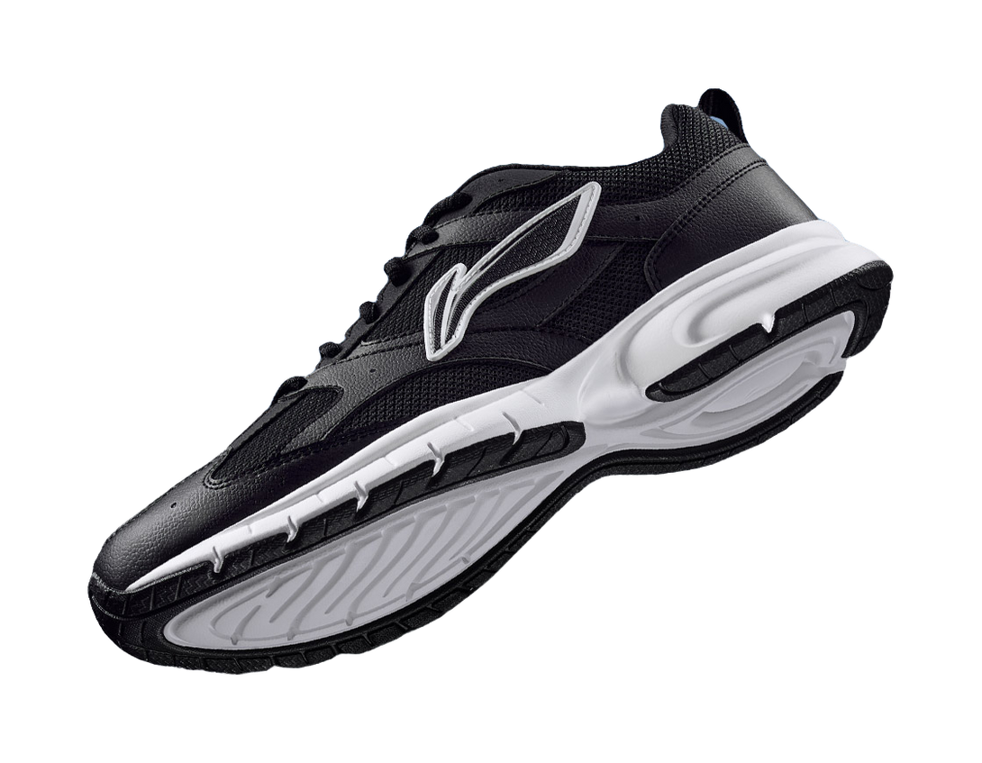 LiNing R037 Shock Absorbers Slip Resistant Abrasion Resistant Breathable Low top Running Shoes Men's Black 