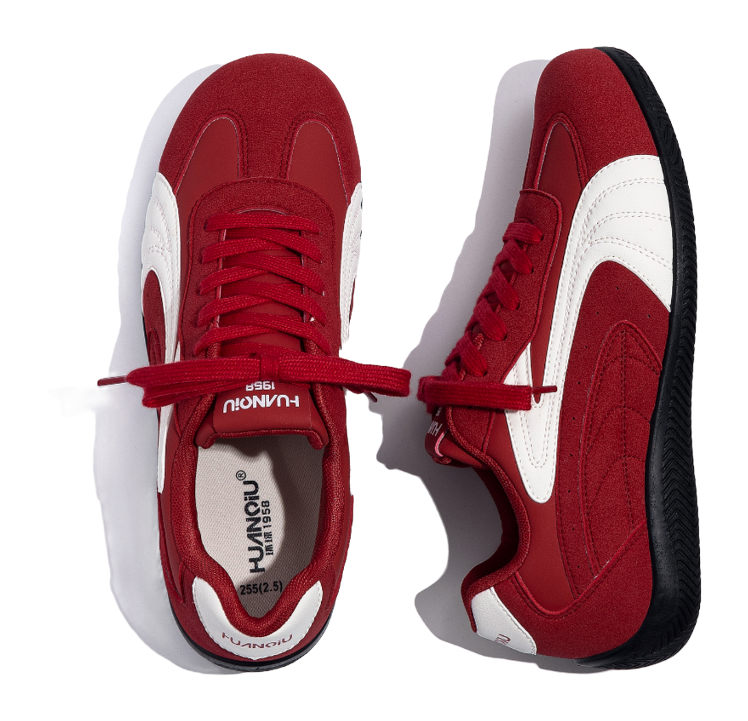 HUANQIU Lightweight Coverage Low top German Army Trainers Men's Red 