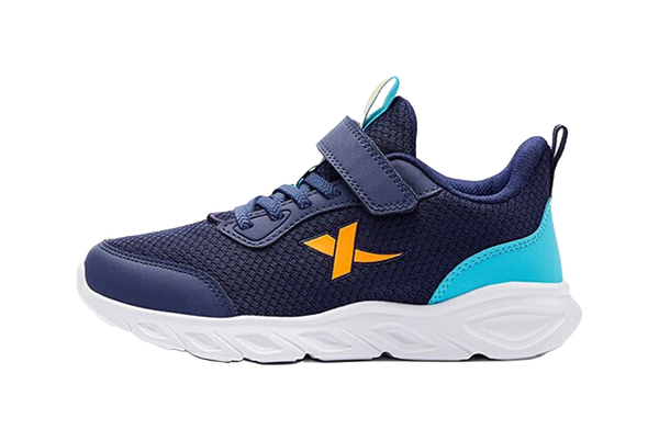 XTEP Slip Resistant, Abrasion Resistant, Breathable Low top Kids' Running Shoes Blue Orange 