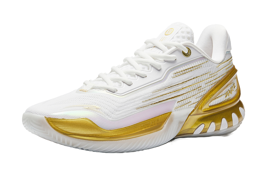 Anta Zap 3 Cushioning, Wear Resistant Low top Basketball Shoes Mens White Gold  VJSNEAKER