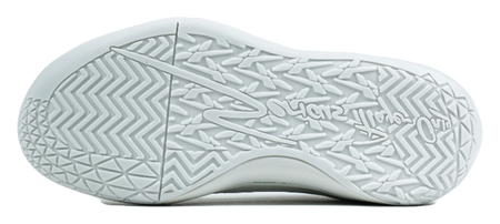 White rubber outsole tread pattern for grip on low-top sneakers