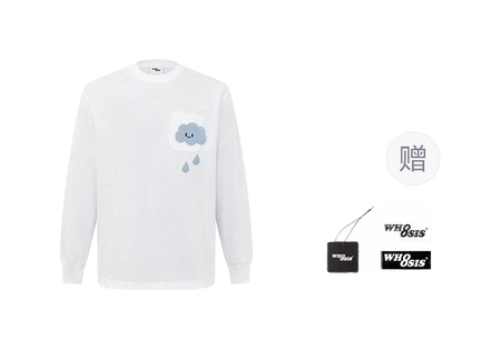 WHOOSIS weather series crochet pocket round neck long sleeve American China-Chic heavy weight casual loose spring autumn winter campus sweater T-shirt for men and women  vjsneaker.com