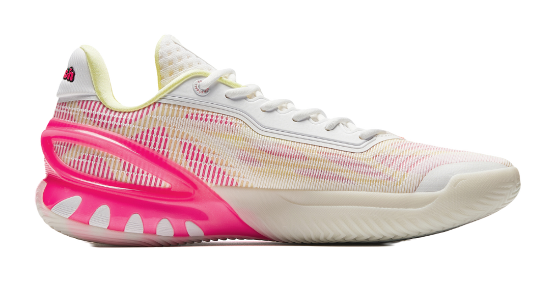 Anta Zap 3 Cushioning, Wear Resistant Low Top Front Fork Carbon Plate Basketball Shoes Mens White Pink Orange  VJSNEAKER