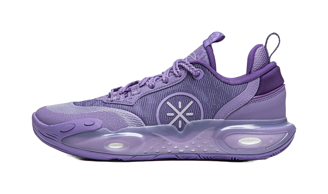 Li Ning YOUNG Slip Resistant Cushioning Low top Childrens Basketball Shoes Purple  vjsneaker.com