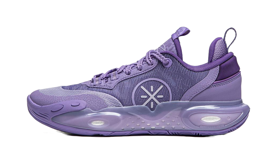 Li Ning YOUNG Slip Resistant Cushioning Low top Childrens Basketball Shoes Purple  vjsneaker.com