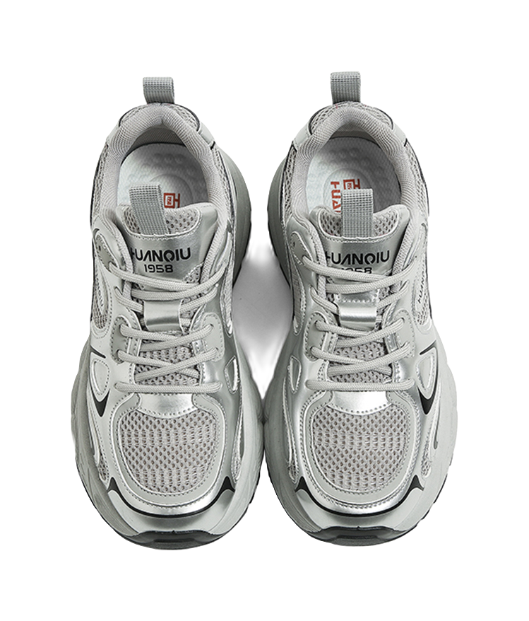 HUANQIU Cushioning, Slip Resistant, Abrasion Resistant, Breathable, Height Increasing Low top Chunky Sneakers Women's 