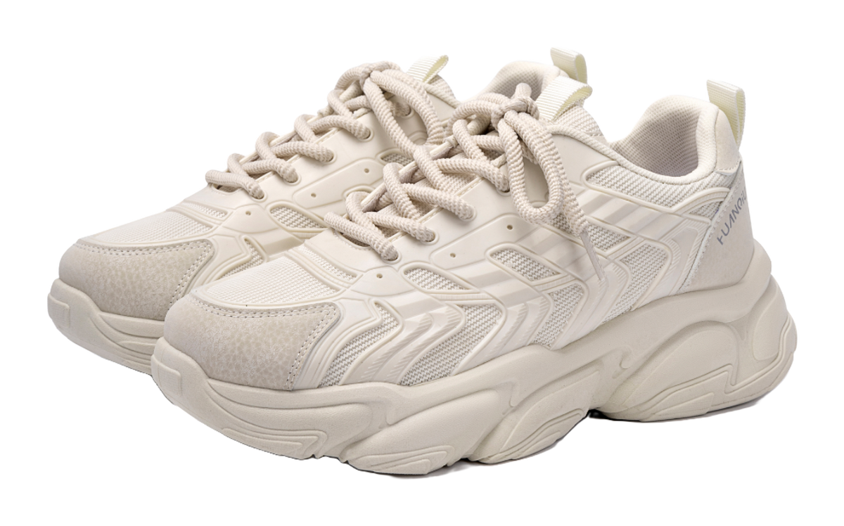 HUANQIU Slip Resistant Coverage, Lightweight, Height Increasing Low top Chunky Sneakers Mens Black  vjsneaker.com