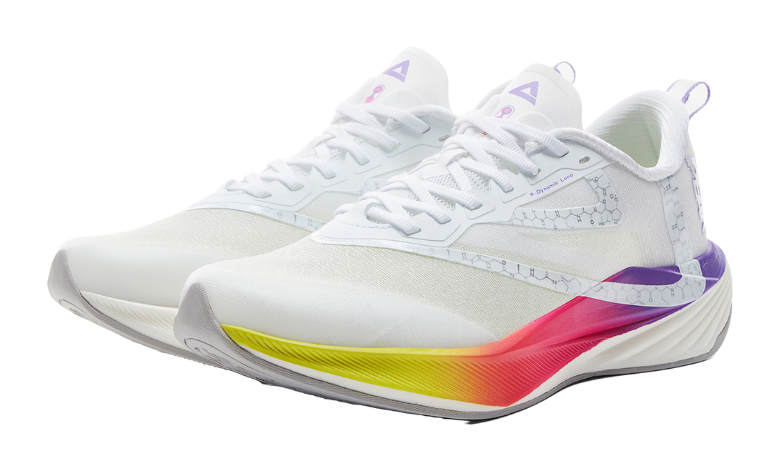 PEAK Cushioning Anti-Slip And Wear-Resistant Rebound Low-Top Running Shoes Men's Large White Purple 