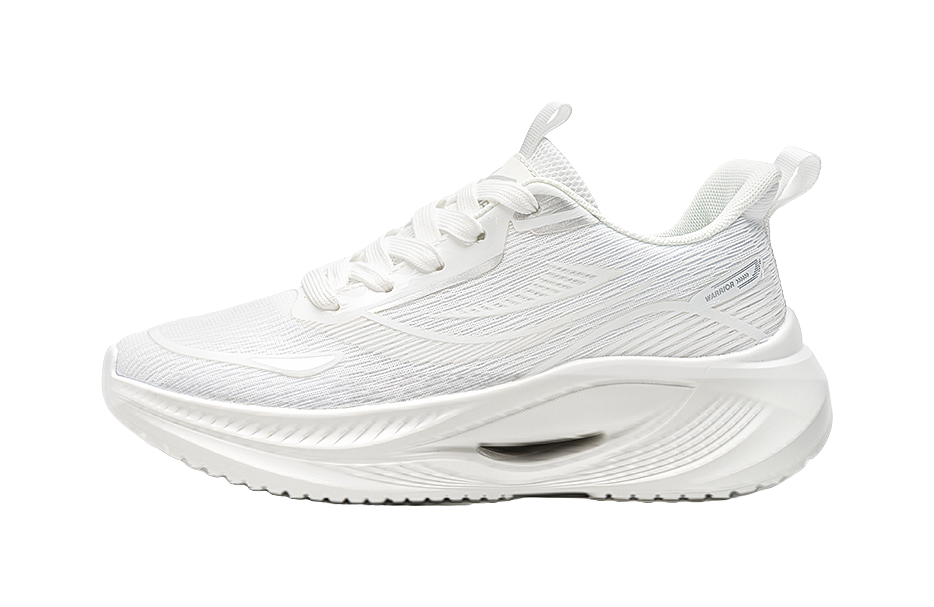Warrior Cushioning, Slip Resistant, And Abrasion Resistant Low Top Casual Running Shoes Women's White Gray 