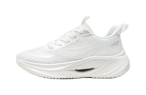 Warrior Cushioning, Slip Resistant, And Abrasion Resistant Low Top Casual Running Shoes Women's White Gray 