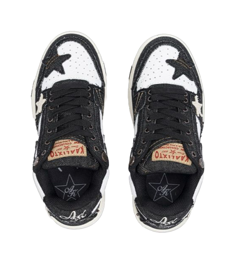 KAALIXTO Unchained Riderz 'Blackness' Star Shoes Breathable Mid top Skateboard Shoes Unisex Black