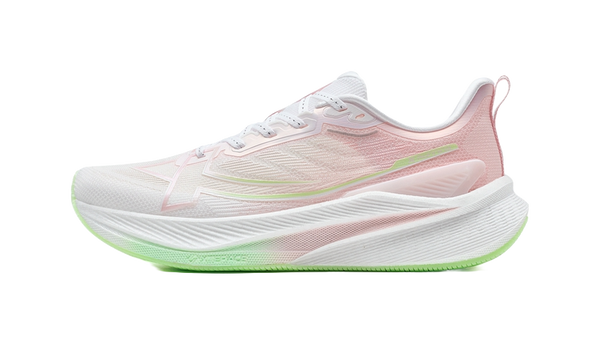 XTEP 2000km 3.0 Running Shoes Women's Low top Classic White/Peach Blossom Pink/Elf Green 