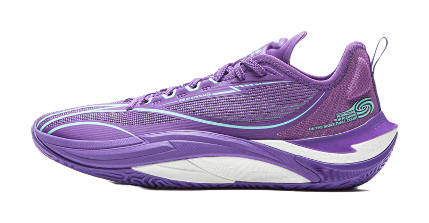 LiNing Cushioning, Slip Resistant, Abrasion Resistant, Rebound Grip Low Top Basketball Shoes Mens Zircon Purple  VJSNEAKER