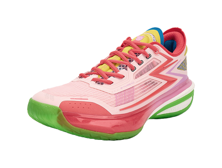 361° Cushioning, Slip Resistant, And Abrasion Resistant Low Top Basketball Shoes Mens Fluorescent Hot Coral Pink  vjsneaker.com