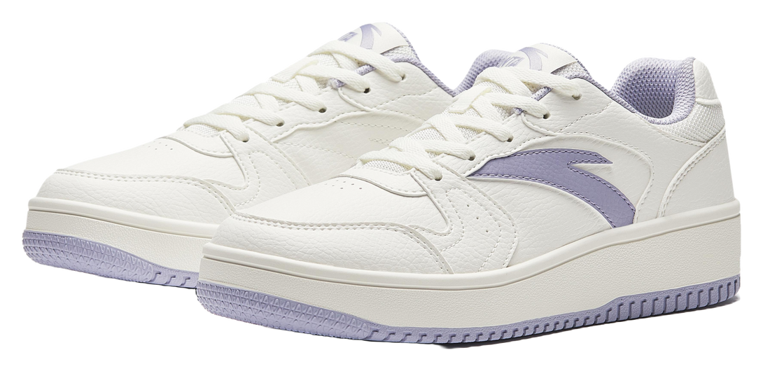 Anta Original Year Abrasion Resistant Low top Skateboard Shoes Women's White Purple 
