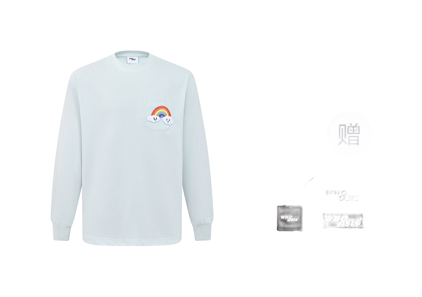 WHOOSIS weather series crochet pocket round neck long sleeve American China-Chic heavy weight casual loose spring autumn winter campus sweater T-shirt for men and women  vjsneaker.com