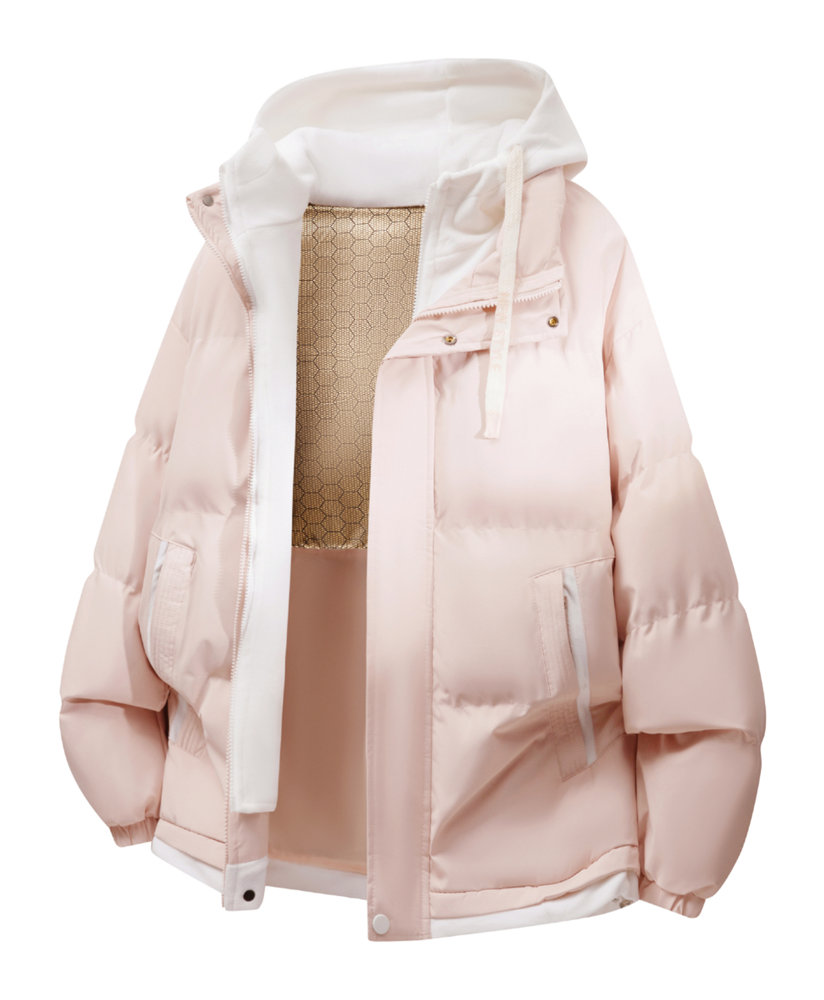 Warrior retro American solid color fake two-piece splicing contrasting loose and versatile hooded pilot with thick cotton lining, graphene heat storage insulation, warm work clothes, cotton jacket jacket, unisex  VJSNEAKER