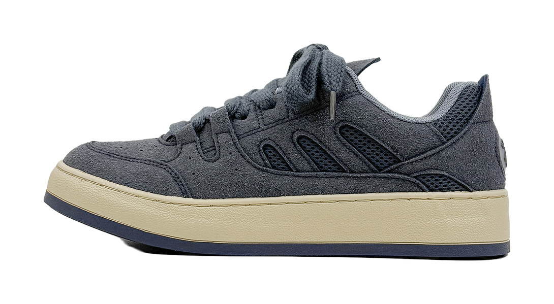 HUANQIU Slip Resistant Abrasion Resistant Low top Skateboard Shoes Men's Haze Blue 