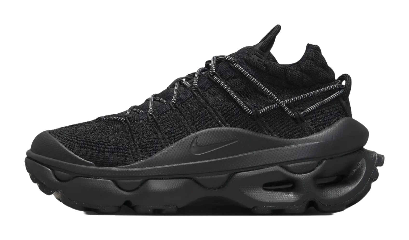 Nike Air Max Flyknit Venture Black Metallic Silver Womens  vjsneaker.com