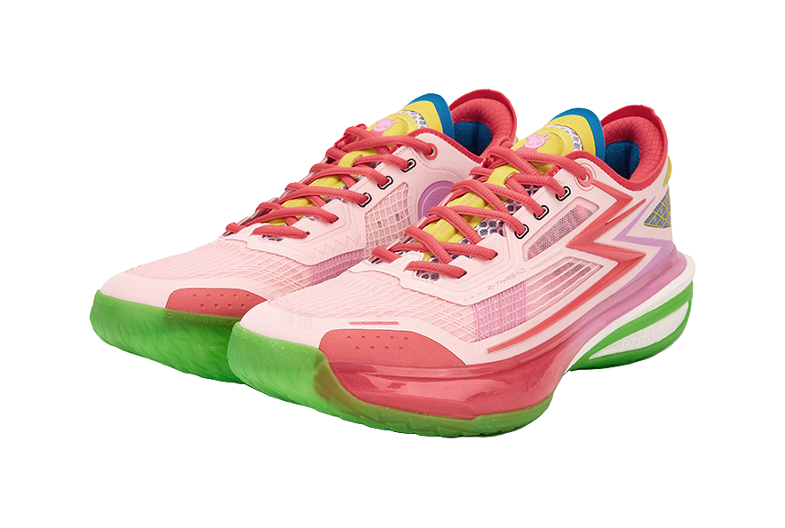 361° Cushioning, Slip Resistant, And Abrasion Resistant Low Top Basketball Shoes Mens Fluorescent Hot Coral Pink  vjsneaker.com