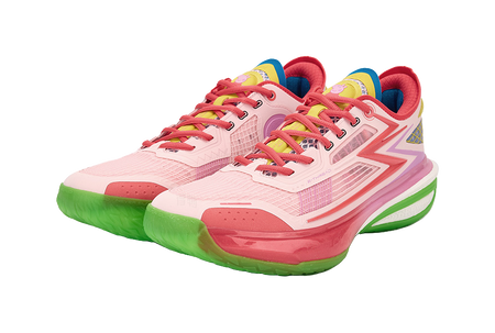 361° Cushioning, Slip Resistant, And Abrasion Resistant Low Top Basketball Shoes Mens Fluorescent Hot Coral Pink  vjsneaker.com