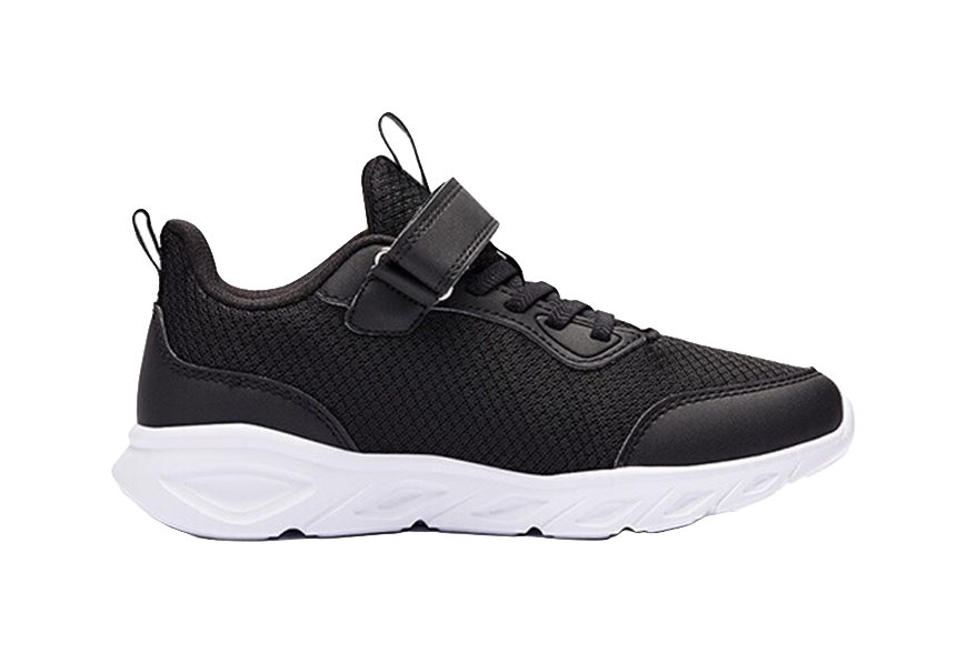 XTEP Cushioning Abrasion Resistant Balance Low top Kids' Running Shoes Black White Teenagers 