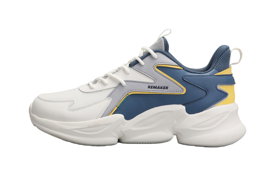 QIAODAN Waterproof And Breathable Lightweight Low Top Casual Running Shoes Men's White Blue 