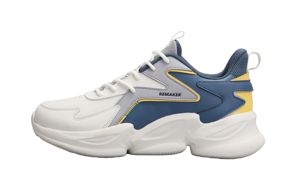 QIAODAN Waterproof And Breathable Lightweight Low Top Casual Running Shoes Men's White Blue 