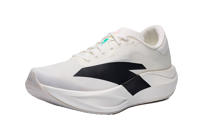 Men's ANTA low-top running shoes, white upper with black side panel and lace-up.