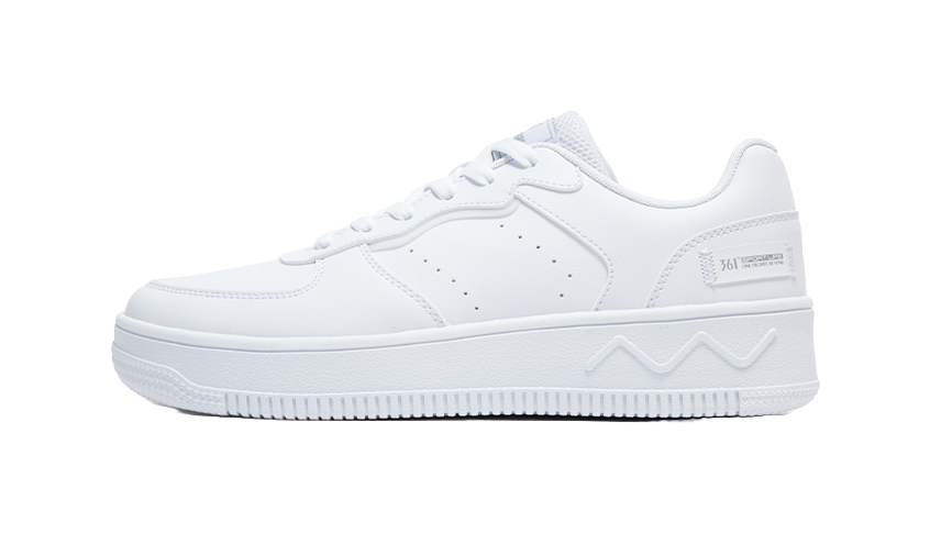 361° Air Force One Slip Resistant Abrasion Resistant Low top Skateboard Shoes Men's White Gray 