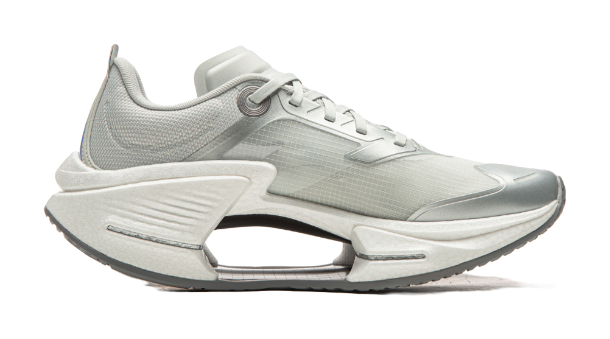 Li Ning Shadow 3 Essential Cushioning Abrasion Resistant Low top Casual Running Shoes Mens Silver Gray  VJsneaker