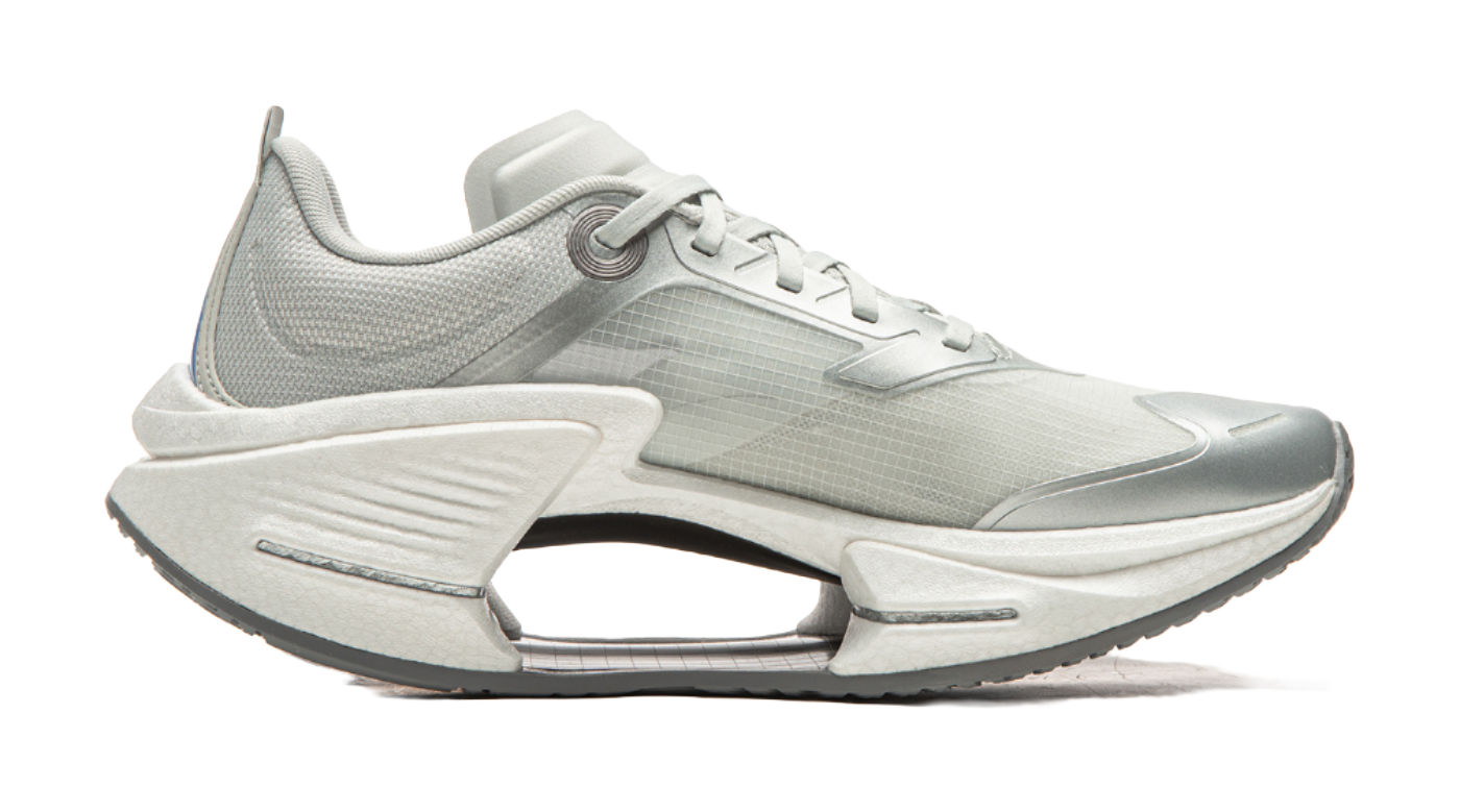 Li Ning Shadow 3 Essential Cushioning Abrasion Resistant Low top Casual Running Shoes Mens Silver Gray  VJsneaker