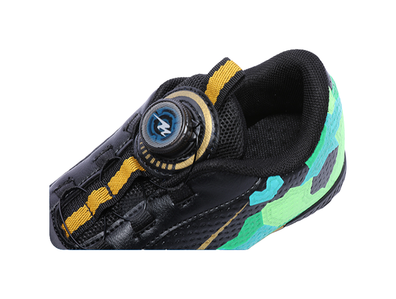 Binary Slip Resistant Anti Kick Cushioning Abrasion Resistant Breathable Low top Kids Soccer Shoes Black Green Kids  vjsneaker.com