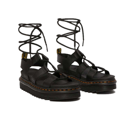 Dr.Martens Wmns Nartilla Gladiator Sandal Black Womens  vjsneaker.com