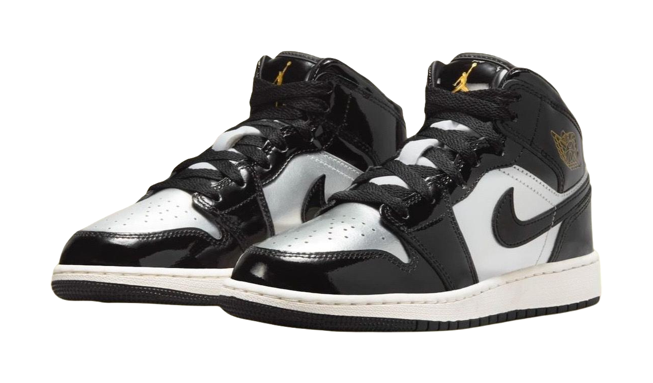 Jordan Air Jordan 1 Abrasion Resistant Mid Top Childrens Basketball Shoes Black  VJSNEAKER