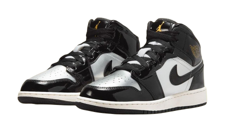 Jordan Air Jordan 1 Abrasion Resistant Mid Top Childrens Basketball Shoes Black  VJSNEAKER